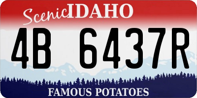 ID license plate 4B6437R