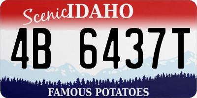 ID license plate 4B6437T
