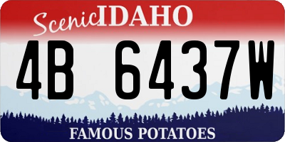ID license plate 4B6437W