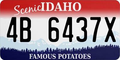 ID license plate 4B6437X