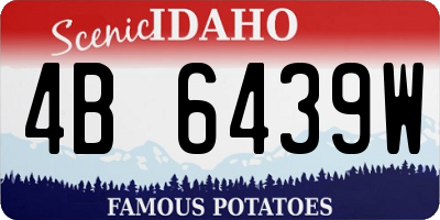ID license plate 4B6439W