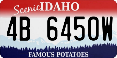 ID license plate 4B6450W