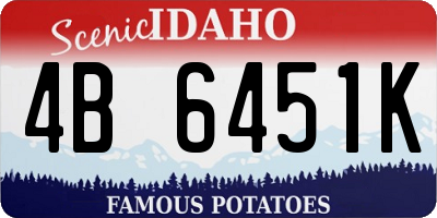 ID license plate 4B6451K