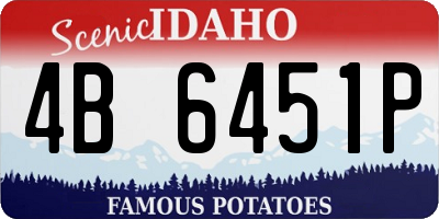 ID license plate 4B6451P