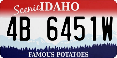 ID license plate 4B6451W