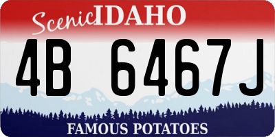 ID license plate 4B6467J
