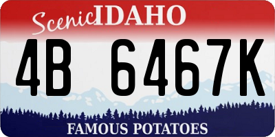 ID license plate 4B6467K