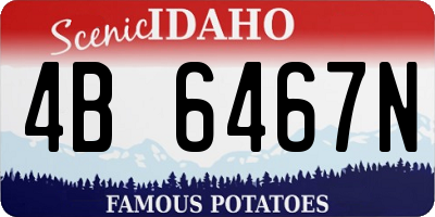 ID license plate 4B6467N