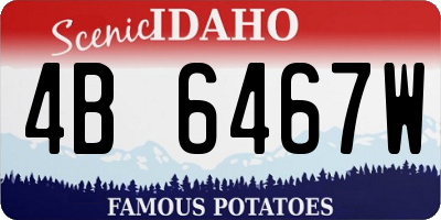ID license plate 4B6467W