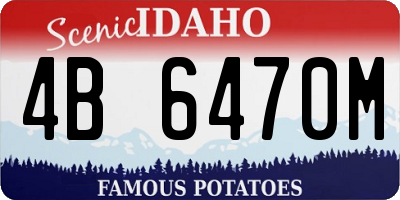 ID license plate 4B6470M