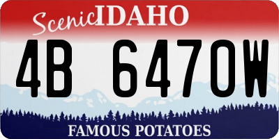 ID license plate 4B6470W