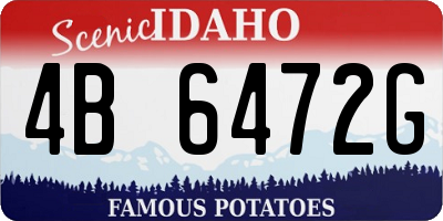 ID license plate 4B6472G