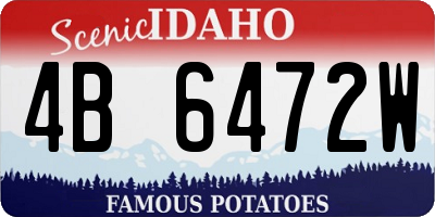 ID license plate 4B6472W