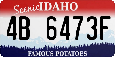ID license plate 4B6473F
