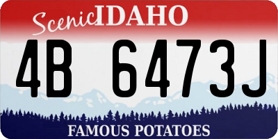 ID license plate 4B6473J