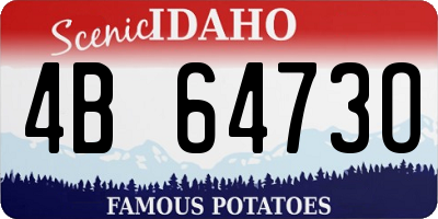 ID license plate 4B6473O