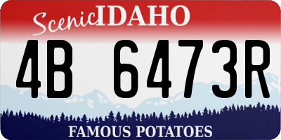 ID license plate 4B6473R