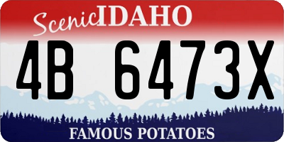 ID license plate 4B6473X