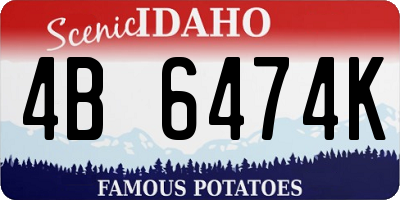ID license plate 4B6474K