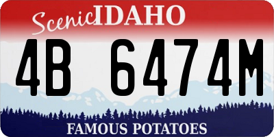 ID license plate 4B6474M