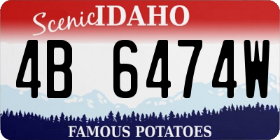 ID license plate 4B6474W