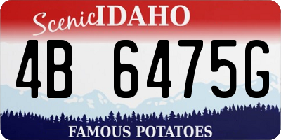ID license plate 4B6475G