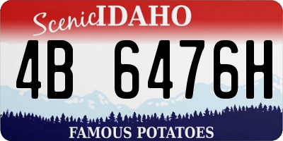 ID license plate 4B6476H