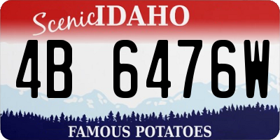 ID license plate 4B6476W