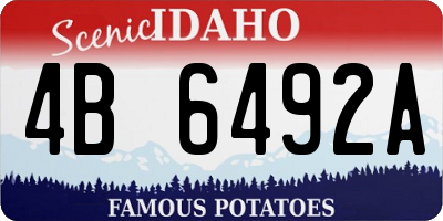 ID license plate 4B6492A