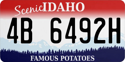 ID license plate 4B6492H