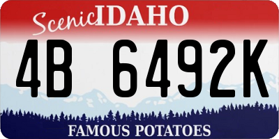 ID license plate 4B6492K