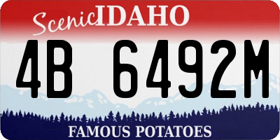 ID license plate 4B6492M