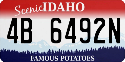 ID license plate 4B6492N