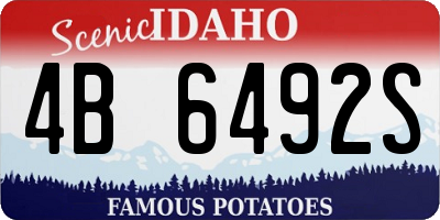 ID license plate 4B6492S