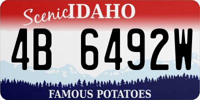 ID license plate 4B6492W
