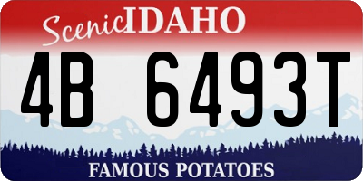 ID license plate 4B6493T