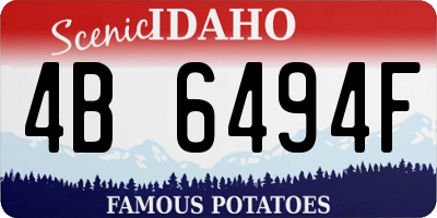 ID license plate 4B6494F