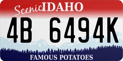 ID license plate 4B6494K