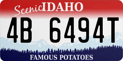 ID license plate 4B6494T