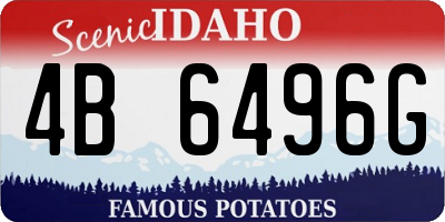 ID license plate 4B6496G