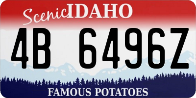 ID license plate 4B6496Z