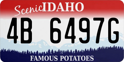 ID license plate 4B6497G