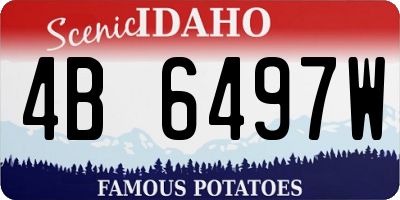 ID license plate 4B6497W