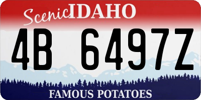 ID license plate 4B6497Z