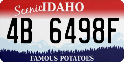 ID license plate 4B6498F