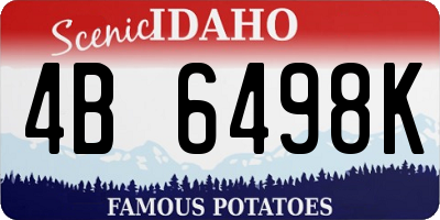 ID license plate 4B6498K