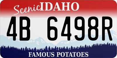 ID license plate 4B6498R