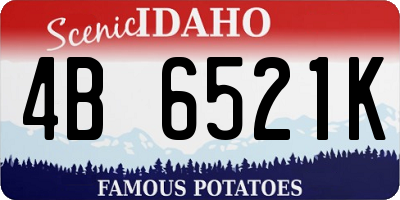 ID license plate 4B6521K