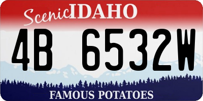 ID license plate 4B6532W
