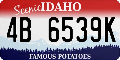 ID license plate 4B6539K